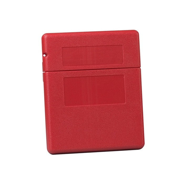 Justrite S23303 Document Storage Box for SDS, Medium-sized, Plastic Lockable Flip-top, Red