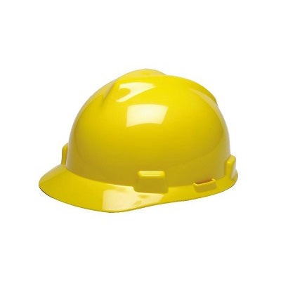 MSA 10167026 Y Yellow V-Guard Safety Helmet w/ Fas-Trac III Suspension 9100001 Chin Strap SS98