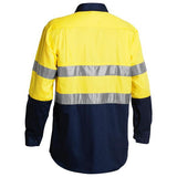 Bisley Taped Hi Vis Cool Lightweight Shirt Yellow/ Navy BS6896_TT01