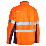 Bisley Taped Hi Vis Waterproof Soft Shell Jacket Orange / Navy BJ6059T_TT02