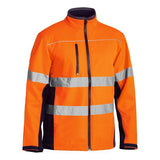 Bisley Taped Hi Vis Waterproof Soft Shell Jacket Orange / Navy BJ6059T_TT02