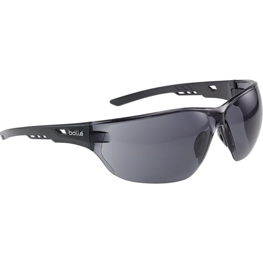 Bolle NESSPSF NESS Black Temple AS/AF Safety Spectacles, Smoke Lens - Cord Included - Safety Solutions Singapore