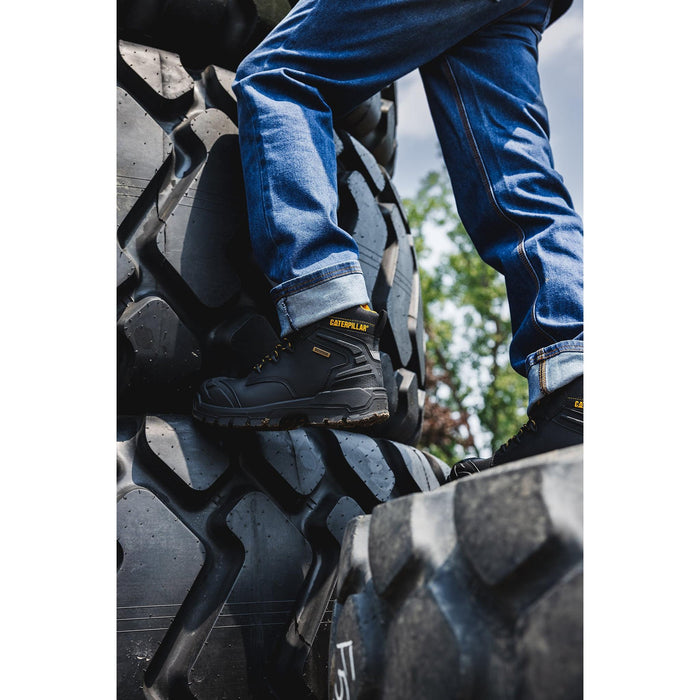 Caterpillar P91815 Striver XL Waterproof Steel Toe Boots, ASTM F2413-24, Black, Size US