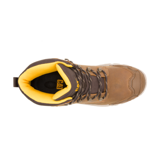 Caterpillar P91816 Striver XL Waterproof Steel Toe Boots, ASTM F2413-24, Pyramid Brown
