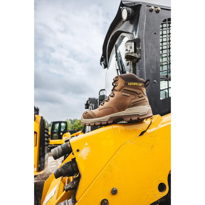 Caterpillar P91816 Striver XL Waterproof Steel Toe Boots, ASTM F2413-24, Pyramid Brown