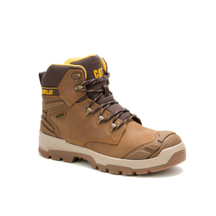 Caterpillar P91816 Striver XL Waterproof Steel Toe Boots, ASTM F2413-24, Pyramid Brown, Size US