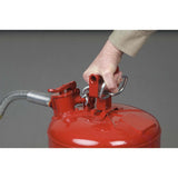 Justrite 7250130 5 Gallon Type II Steel Safety Can for Flammables, 1" Metal Hose, AccuFlow™ Valve, Red Colour