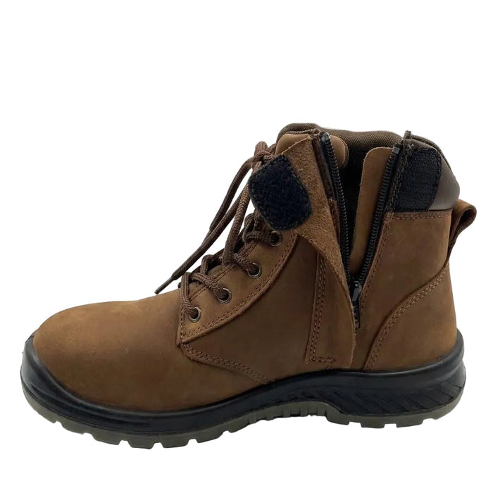 PFT SR031-BR Spear S3, EH, Leather Lace-Up Safety Boots w/ Side Zips, Brown, SS513