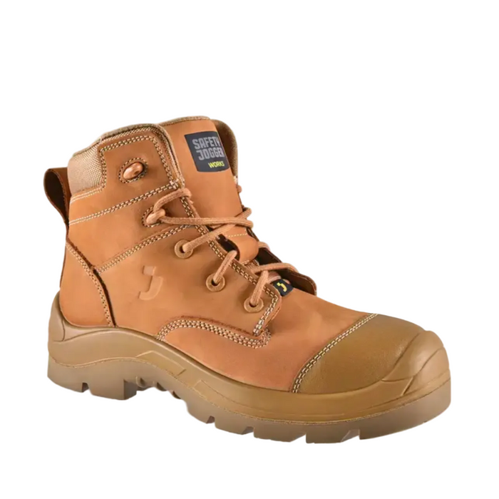 Safety Jogger ALTAR Camel Composite Toe ESD Safety Shoes w/ Side Zip