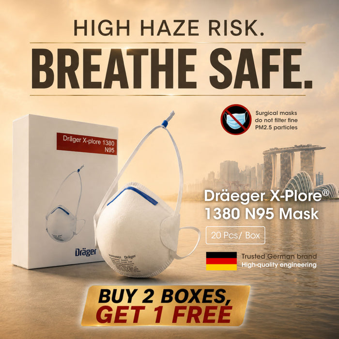 Dräeger X-Plore 1380 N95 Disposable Respirator (Mask) - Suitable against Haze / Avian Flu / SARS