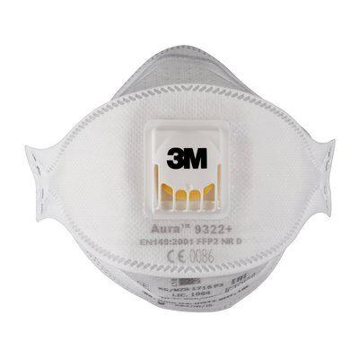 3M Aura 9322A+ FFP2 Disposable Particulate Respirator (Mask) P2 with Cool Flow Valve