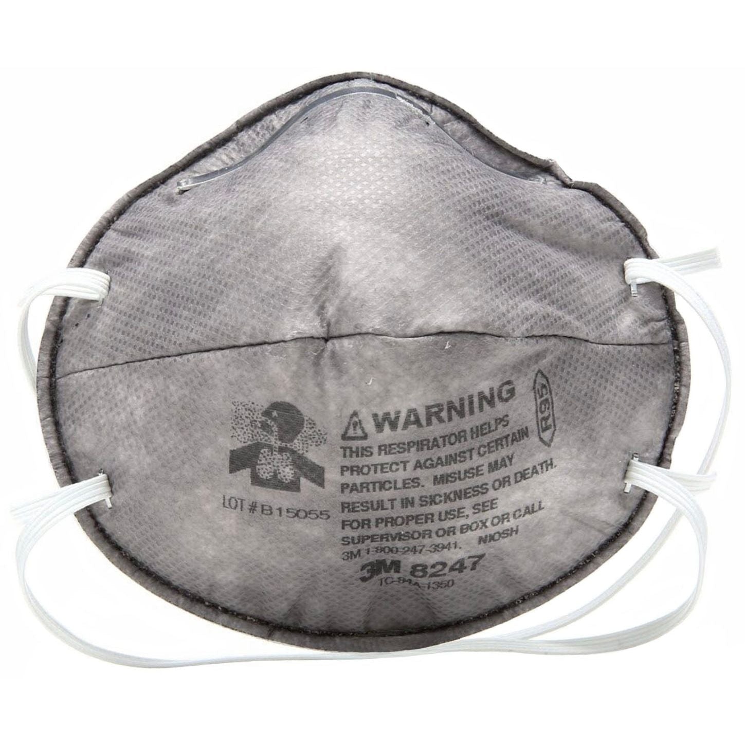 3M Particulate Respirator 8247 NIOSH Approved R95 with Nuisance Level ...