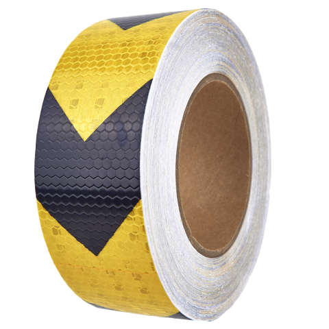 AL-Gard ALG-HRT-ABY Honeycomb Reflective Adhesive Tape, 2" x 25m (Yellow / Black Arrows)
