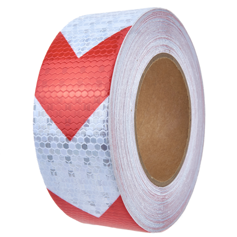 AL-Gard ALG-HRT-ARW Honeycomb Reflective Adhesive Tape, 2" x 25m (White / Red Arrows)