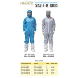 AL-Gard ALG-XGJ-1-B-GRID Blue Grid Cleanroom Jumpsuit