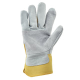 AL-Gard WG520 Split Leather Work Glove with Yellow Rubberized Cuff