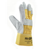 AL-Gard WG520 Split Leather Work Glove with Yellow Rubberized Cuff