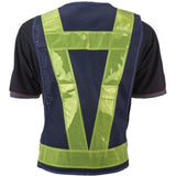 Al-Gard MVB1 Blue Mesh Safety Muscle Vest with Green Reflective Strips