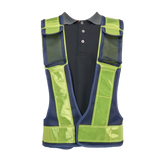 Al-Gard MVB1 Blue Mesh Safety Muscle Vest with Green Reflective Strips