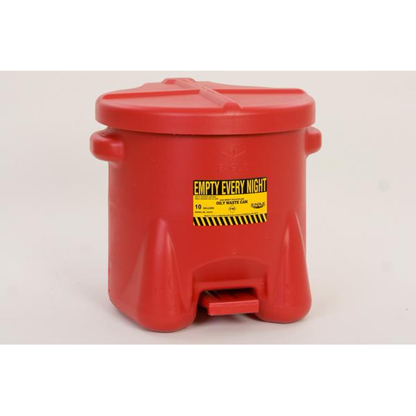 Eagle 933-FL Oily Waste Can, 6 Gal. Red Poly