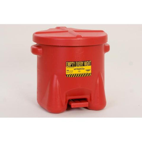 Eagle 935-FL Oily Waste Can, 10 Gal. Red Poly