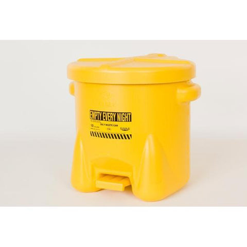 Eagle 935-FLY Oily Waste Can, 10 Gal. Yellow Poly
