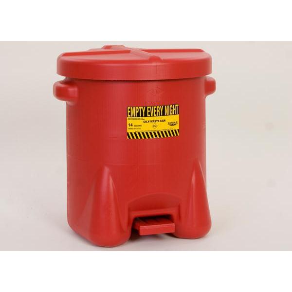 Eagle 937-FL Oily Waste Can, 14 Gal. Red Poly