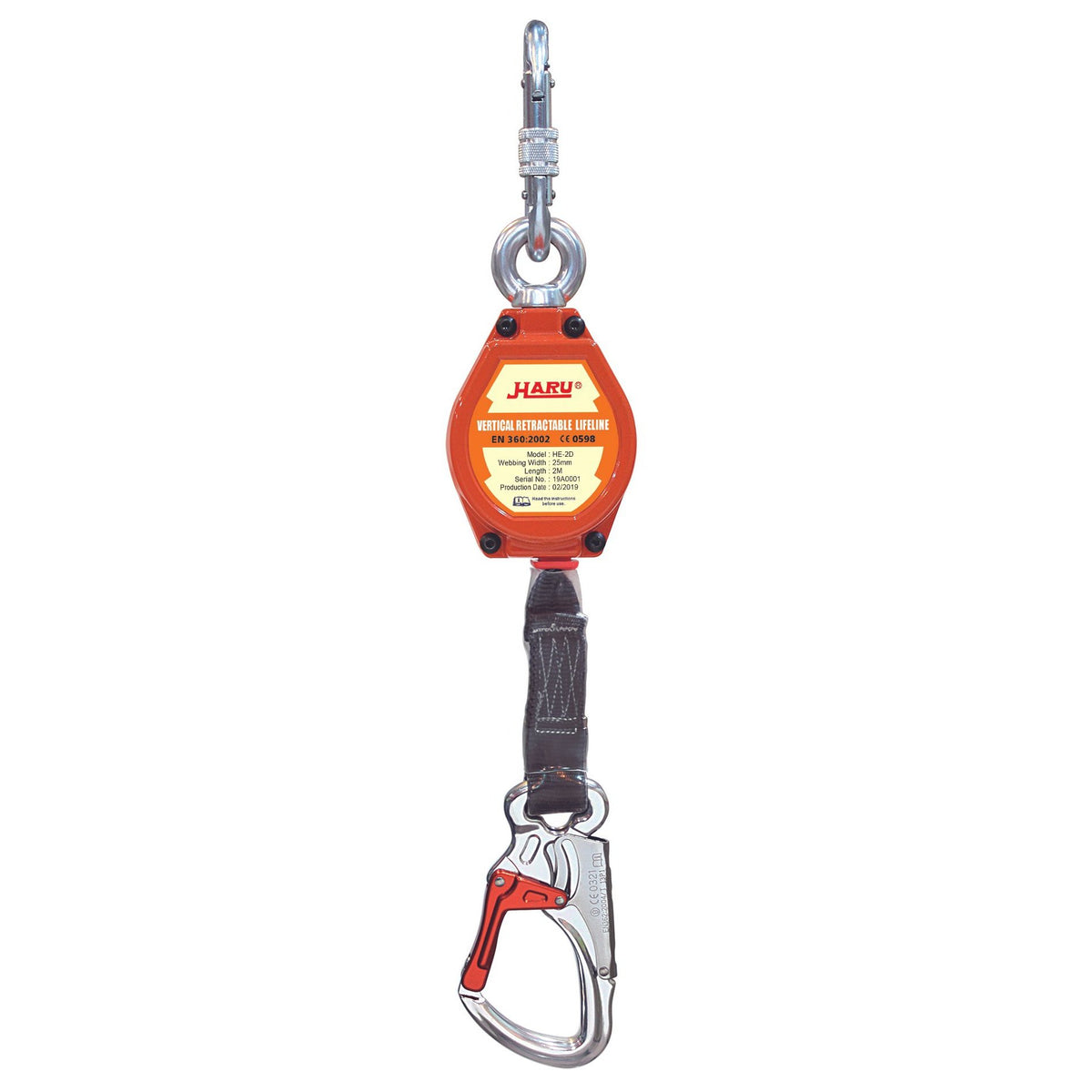 Haru HE-2D 2m Vertical Retractable Lifeline (EN360) — Safety