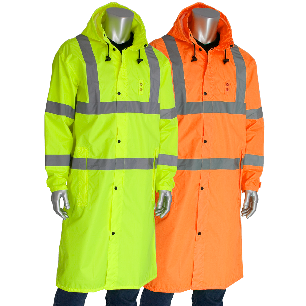 PIP 353 1048 Hooded Long Reflective Raincoat Safety Solutions Singapore