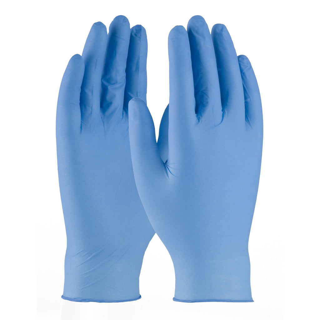 PIP 9" Powder-Free Ambidextruous Blue Nitrile Disposable Gloves PIP-63-225PF
