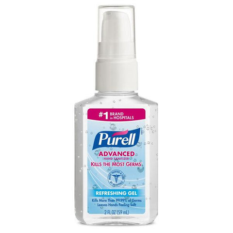 Purell ADVANCED Hand Sanitizer Refreshing Gel 70% Alcohol Travel-Sized Pump Bottle 59ml