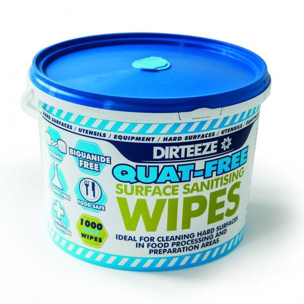 QUAT-FREE Dirteeze Antibacterial Surface Sanitising Wipes for Food